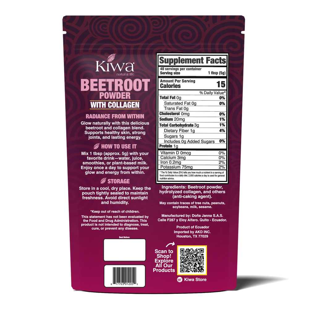 
                  
                    KIWA BEETROOT POWDER WITH COLLAGEN 7OZ X 2U
                  
                