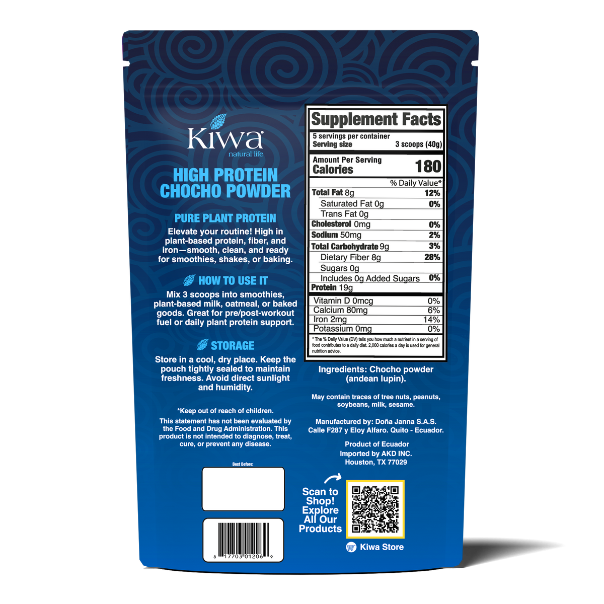 KIWA HIGH PROTEIN CHOCHO POWDER 7OZ X 2U – Kiwa